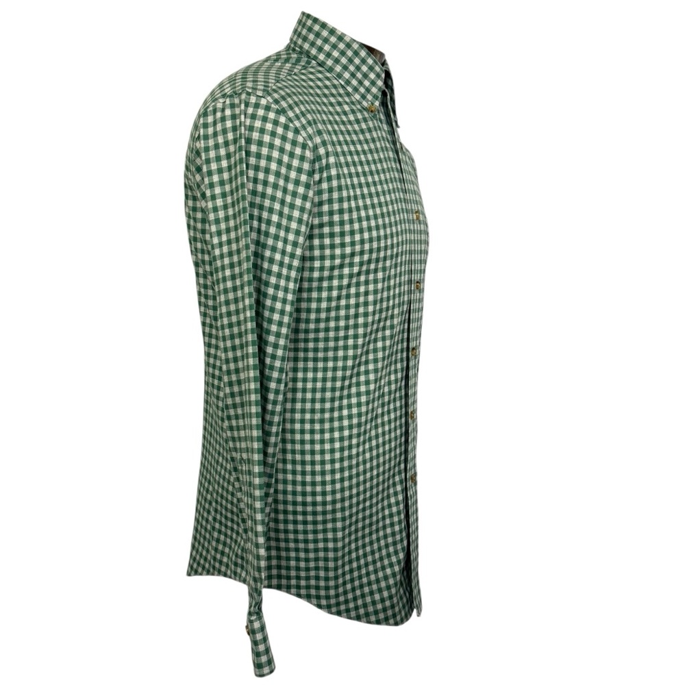 Brooks Brothers S Green Gray Checkered Shirt Non Iron Supima Cotton Button Down - Picture 5 of 10